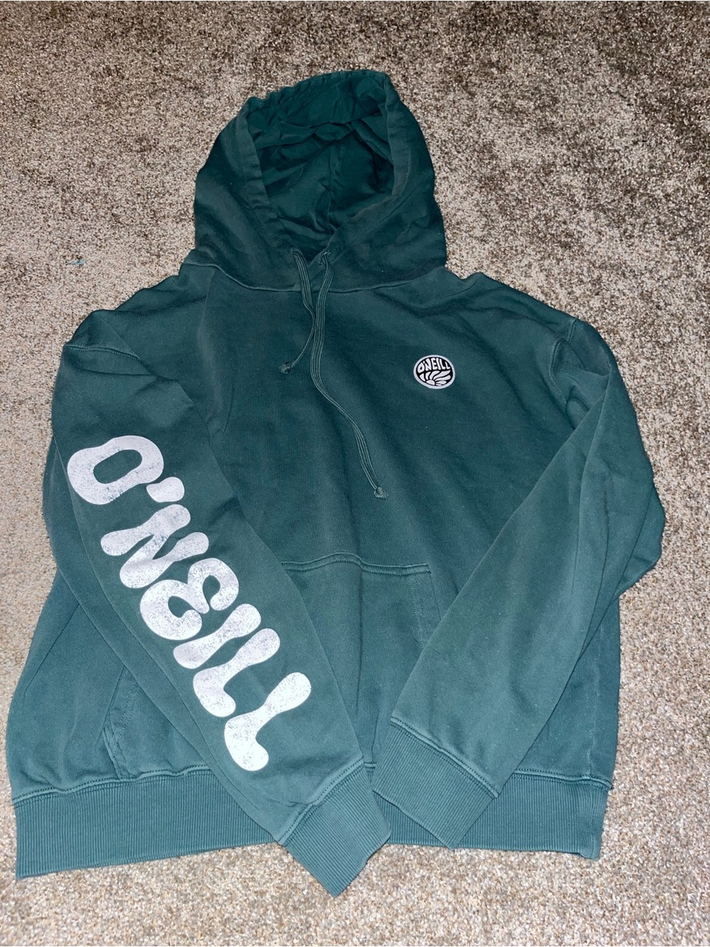 O'Neill Women's Dark Green Crewneck Hoodie with White Logo